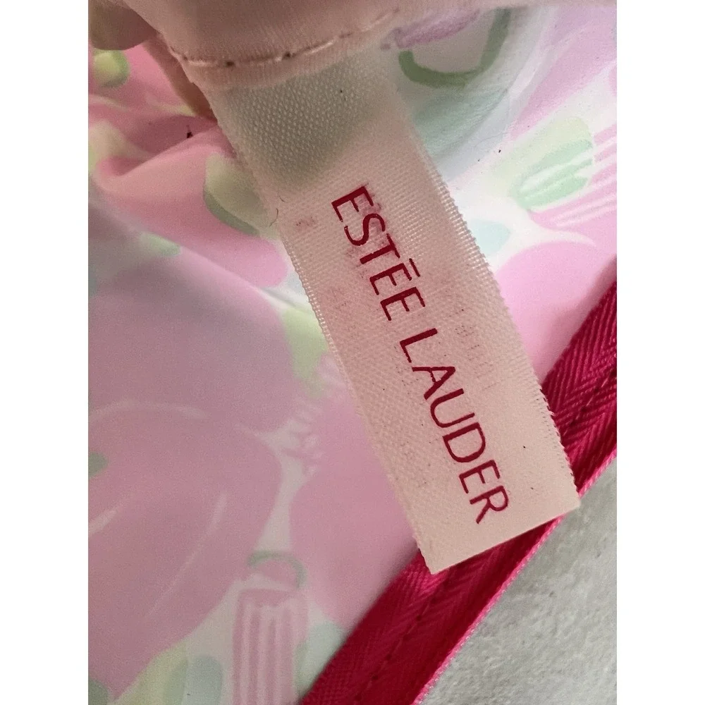 Lilly Pulitzer for Estee Lauder Makeup Accessory Bag Pink Green Blue Zipper Pouc